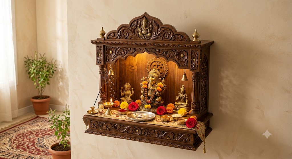 Premium Pooja Mandir Wall Shelf